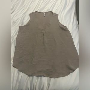 Zenana Taupe Sleeveless Top